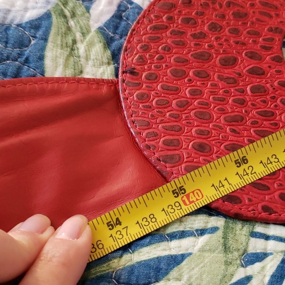 80’s Red Leather Wrap Belt - Picture 3 of 3